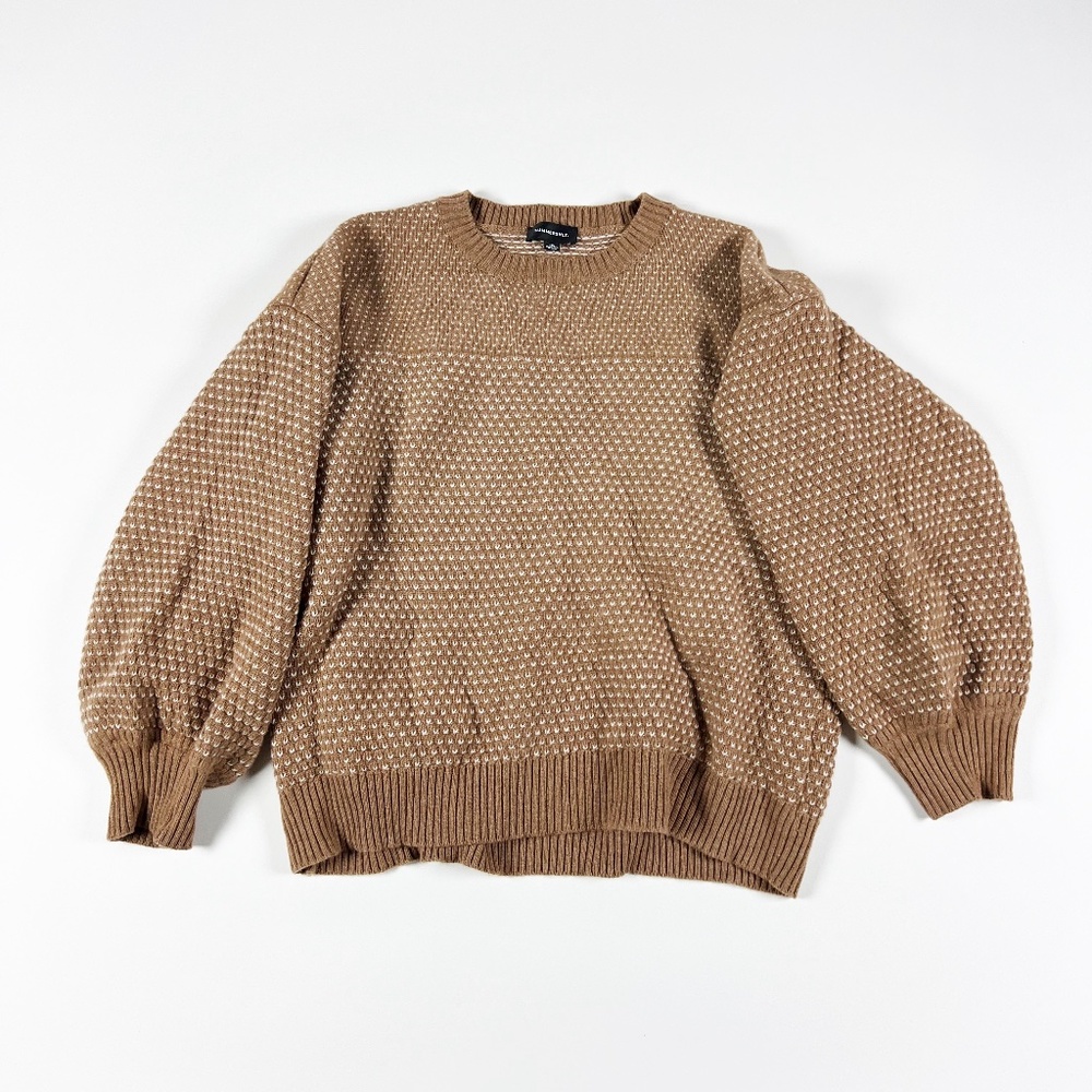 Summersalt The Luxe Cashmere Wool Blend Stretch Knit Pullover Sweater Fawn Dune